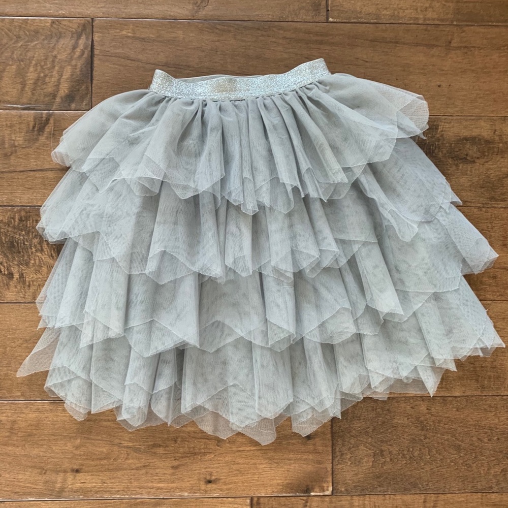 EUC H&M tulle layered skirt Grey, sz 2-3Y